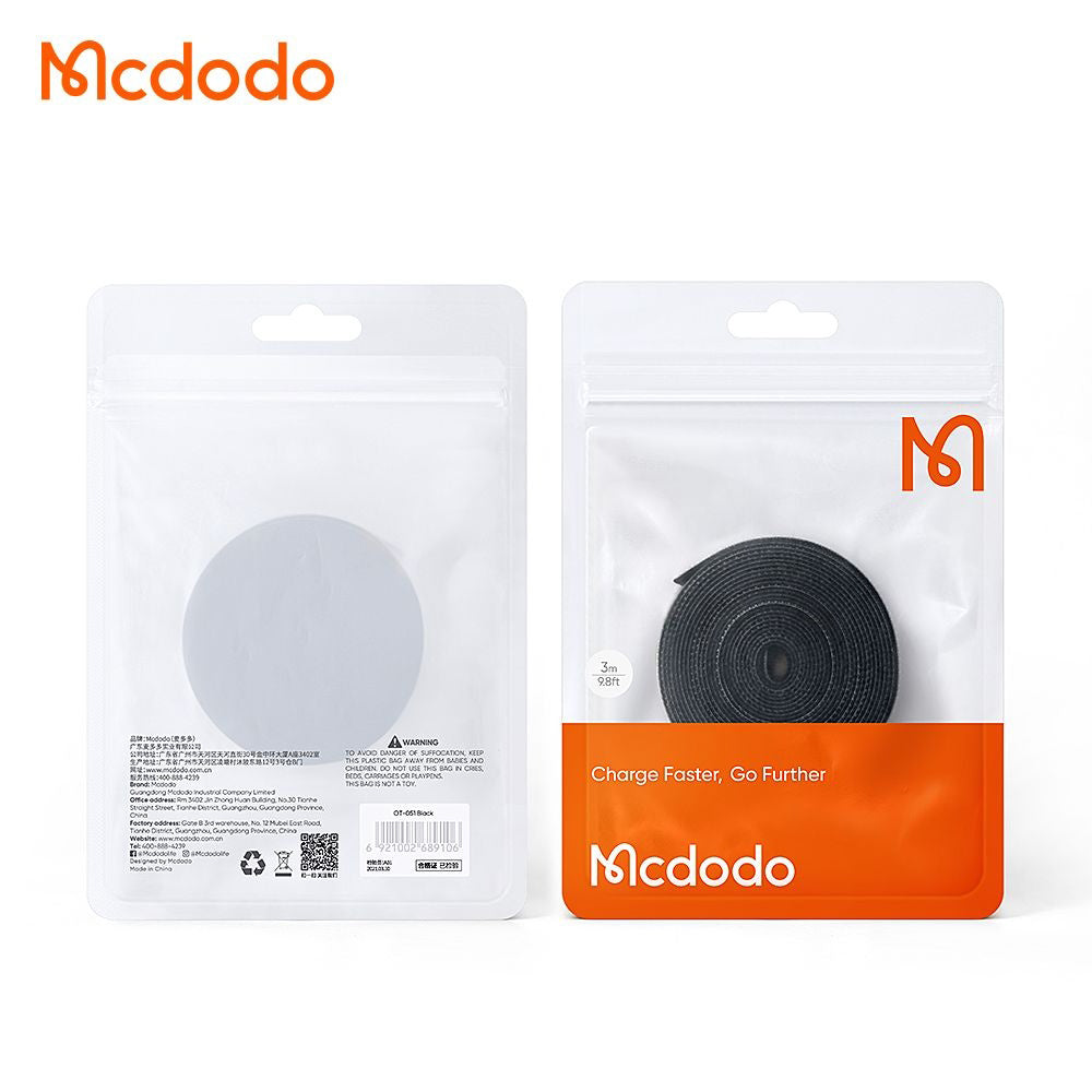 Kabelorganisator McDodo VS-0960 Belt, Velcro, 1m, Schwarz