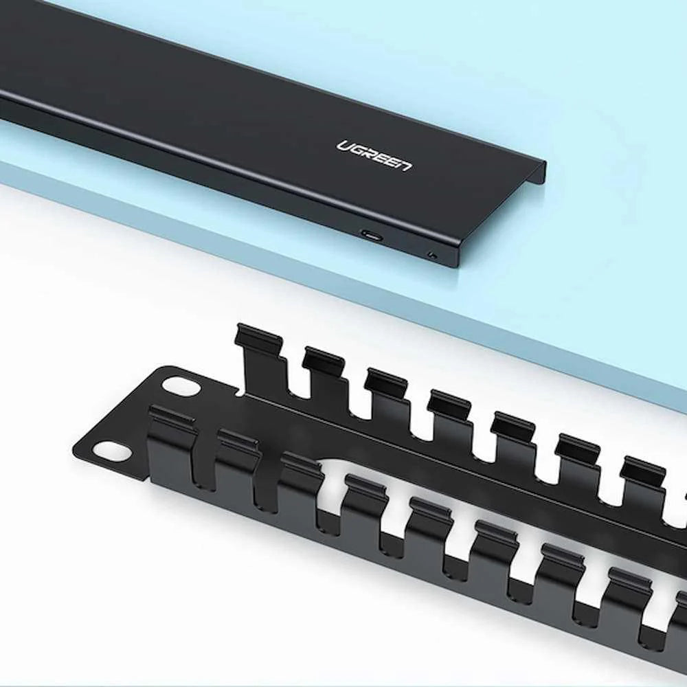 UGREEN NW128 Kabelorganisator, 24 Ports, Schwarz