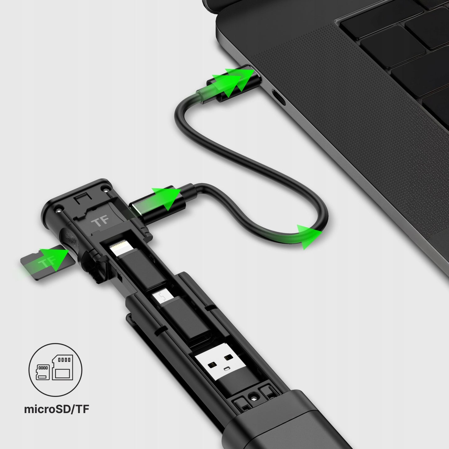 Accessory Organizer / Card Reader Qualo QZS-P-01, Black