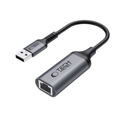 Netzwerkkarte Tech-Protect Ultraboost, RJ45, USB 3.0, Schwarz