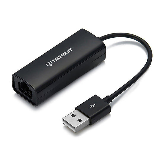Netzwerkkarte Techsuit AC19, RJ45, USB, Schwarz