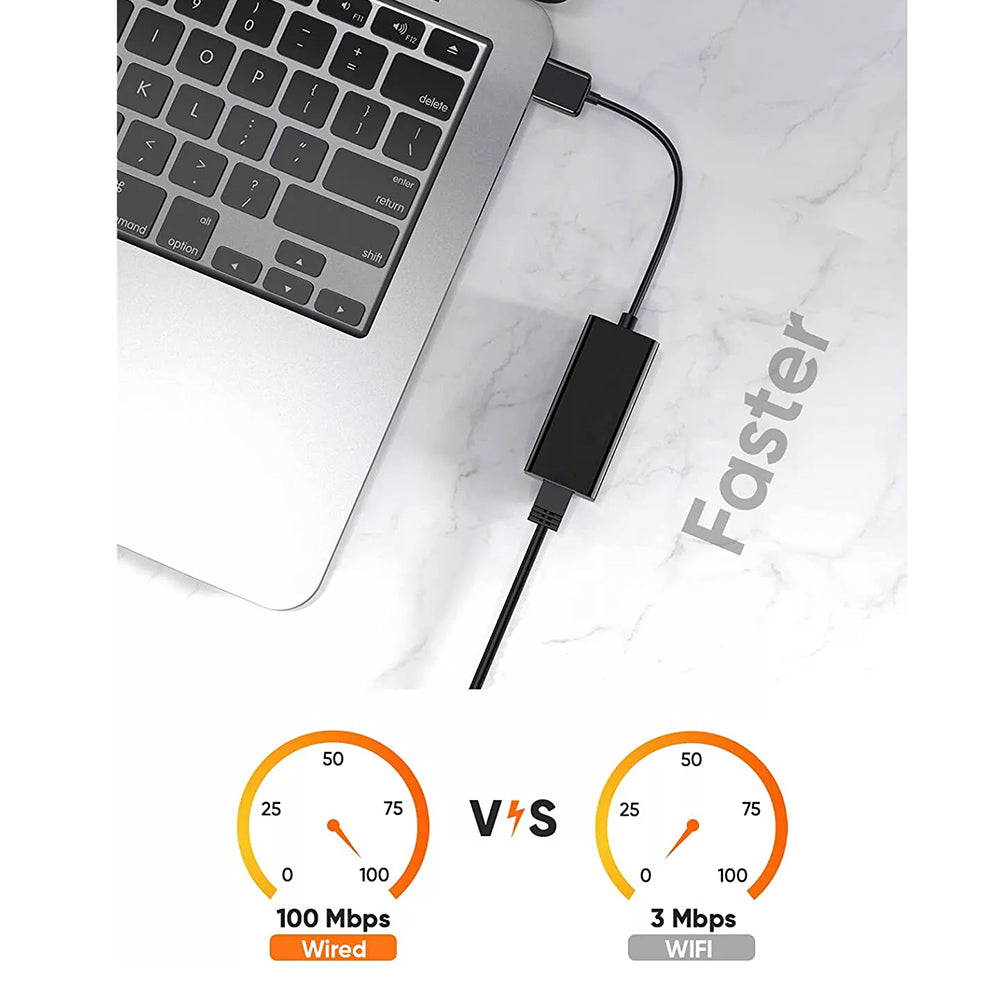 Netzwerkkarte Techsuit AC19, RJ45, USB, Schwarz