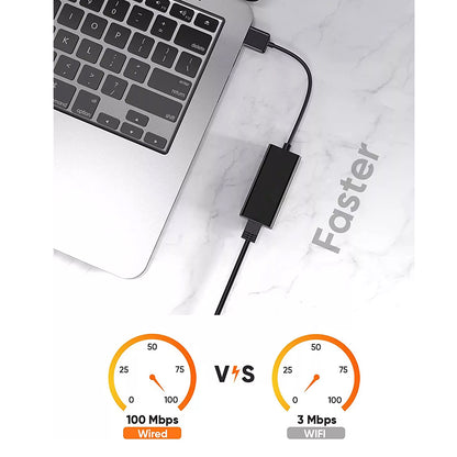 Netzwerkkarte Techsuit AC19, RJ45, USB, Schwarz