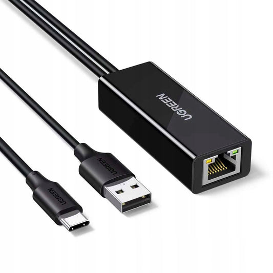 UGREEN CR110 Netzwerkkarte (75535), RJ45, USB / USB-C, Schwarz