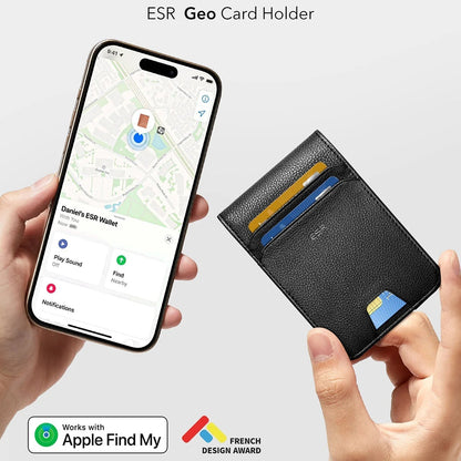 ESR Classic Geo Geldbörse mit Find My-Funktion und RFID-Schutz, Braun
