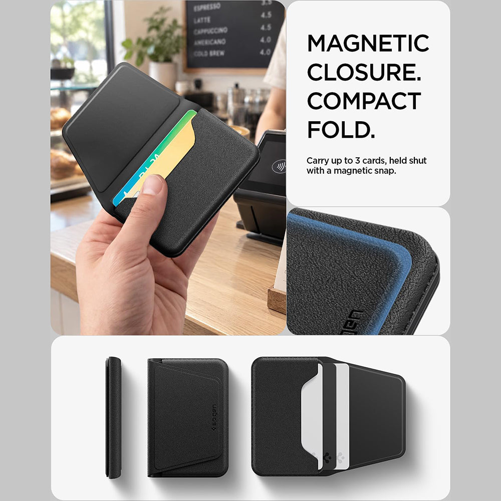 MagSafe-Geldbörse, Spigen, Valentinus S-2 3 Cards, Schwarz AFA11978