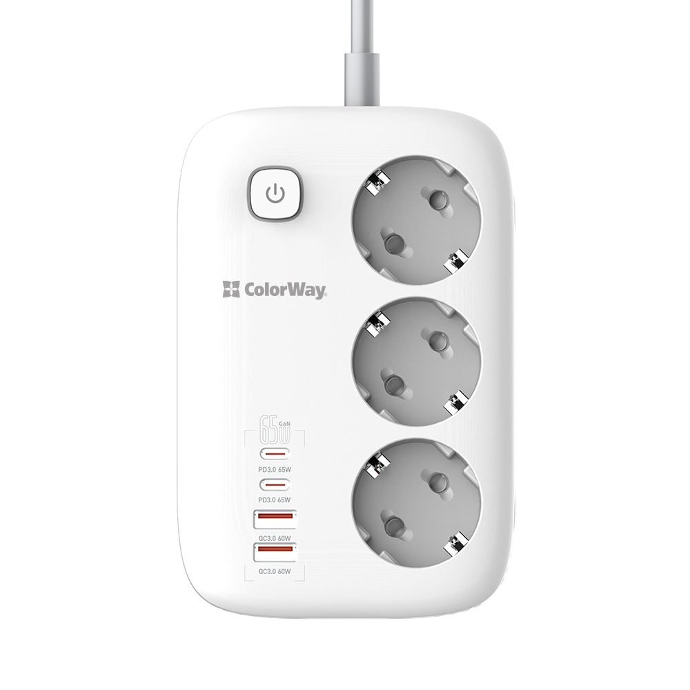 Verlängerungskabel ColorWay, 3 x Schuko, Weiß