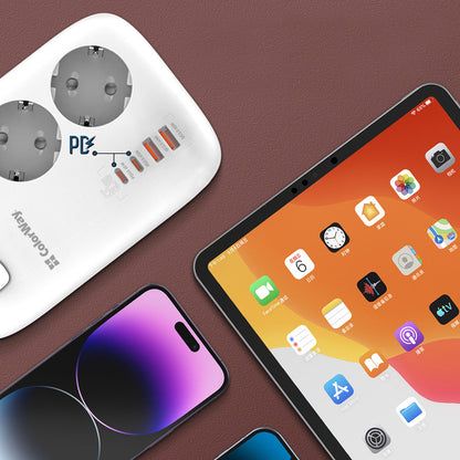 Verlängerungskabel ColorWay, 3 x Schuko, Weiß