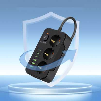 Verlängerungskabel Tech-Protect PC3X6, 3 x Schuko, Schwarz