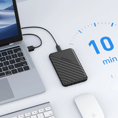 Orico 25PW1C-C3 Gehäuse für HDD / SSD SATA 2,5 Zoll, USB-C, Schwarz
