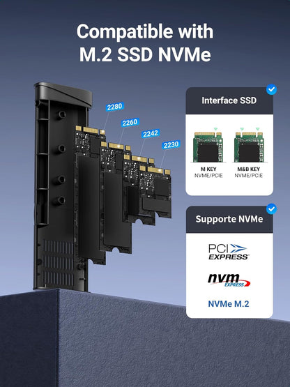 UGREEN CM767 Rack für SSD SATA M.2 NVMe, Grau