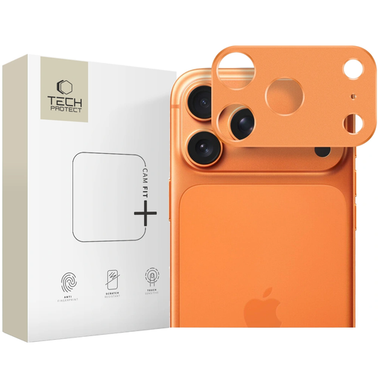 Schutzrahmen für die Rückkamera Tech-Protect Camalloy Fit+ für Apple iPhone 17 Pro Max, Aluminium, Orange