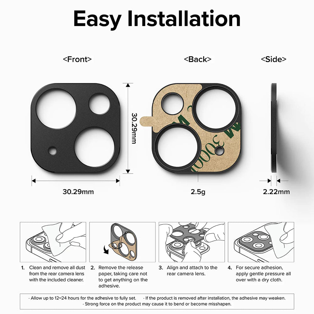 Rahmen Schutz Rückkamera Ringke Styling für Apple iPhone 15 Plus / 15, Aluminium, Schwarz