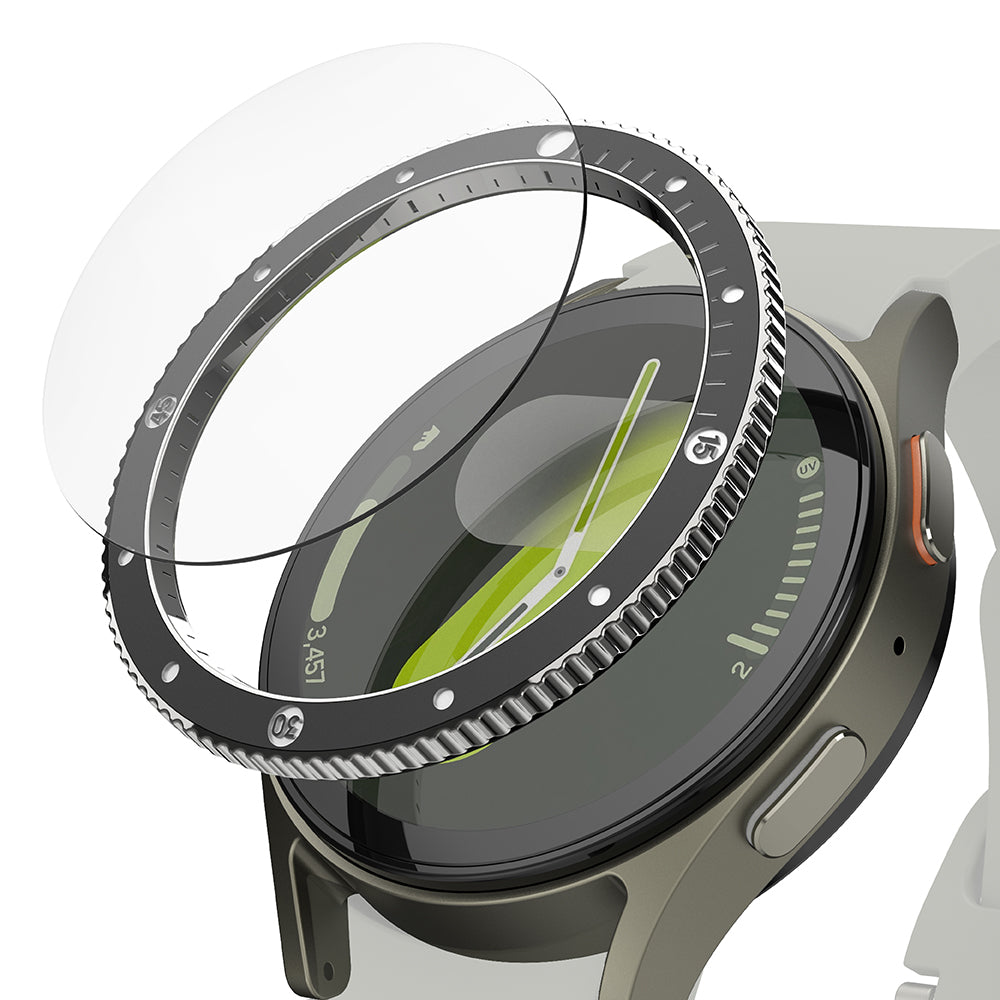 Ringke Premium Styling Schutzrahmen für Samsung Galaxy Watch7 40mm, Modell 2, Schwarz