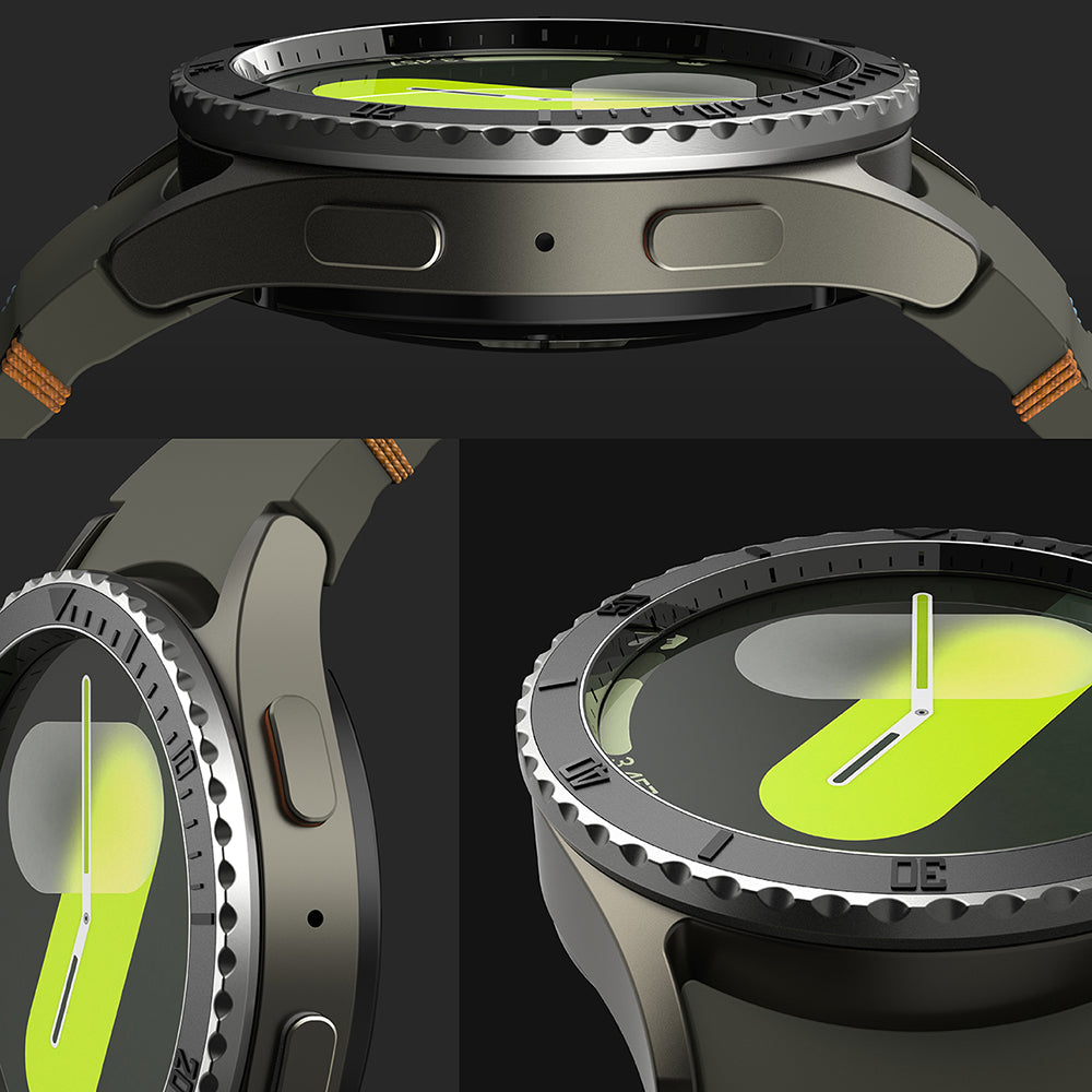 Ringke Premium Styling Schutzrahmen für Samsung Galaxy Watch7 40mm, Modell 3, Schwarz