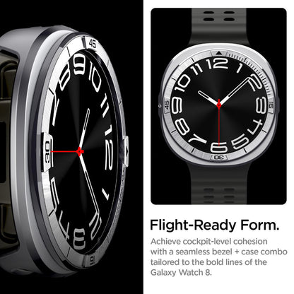 Spigen Tune Pro Pilot Schutzrahmen für Samsung Galaxy Watch8 44mm, Silber ACS10011