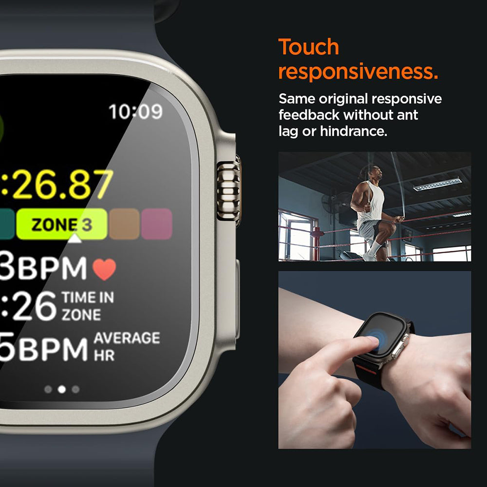 Spigen Tune with Glass Schutzrahmen für Apple Watch Ultra Series, Silber ACS11595