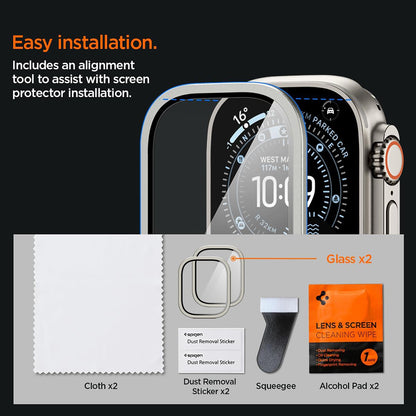 Spigen Tune with Glass Schutzrahmen für Apple Watch Ultra Series, Silber ACS11595