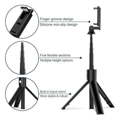 Selfie Stick Bluetooth Techsuit K22, Universal, Schwarz