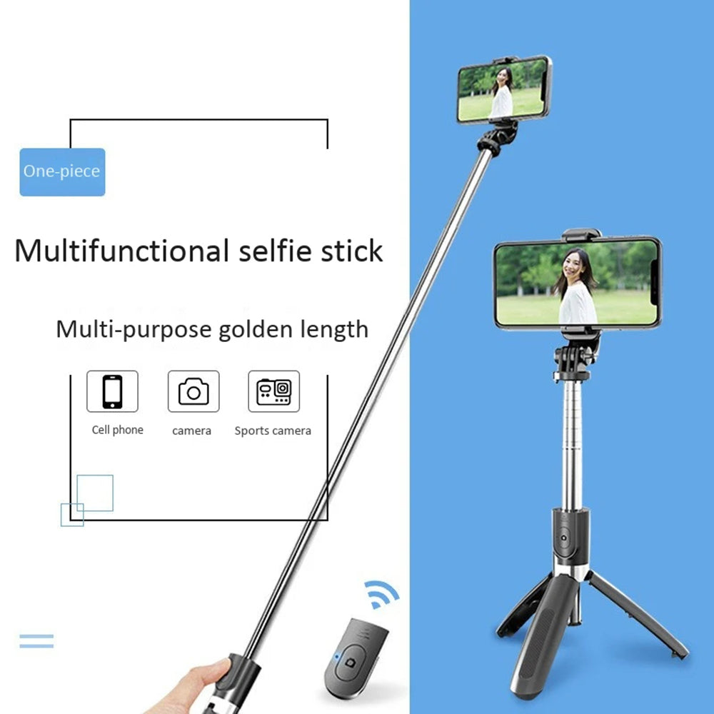 Selfie Stick Bluetooth Techsuit L02, Universal, Schwarz