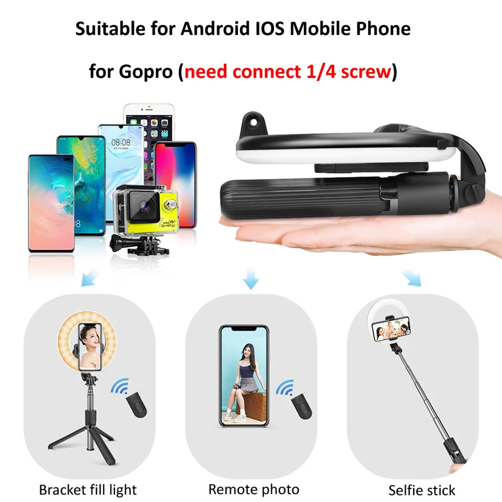 Selfie Stick Bluetooth Techsuit L07, Universal, Black