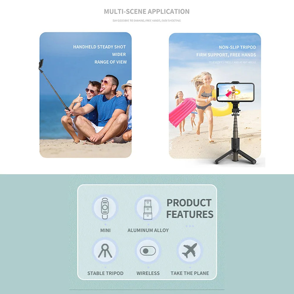 Selfie Stick Bluetooth Techsuit L10, Universal, Black