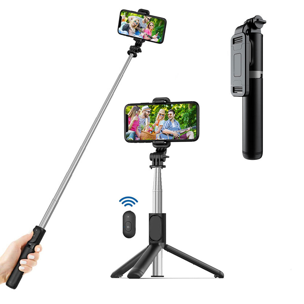 Selfie Stick Bluetooth Techsuit Q01, Universal, Schwarz