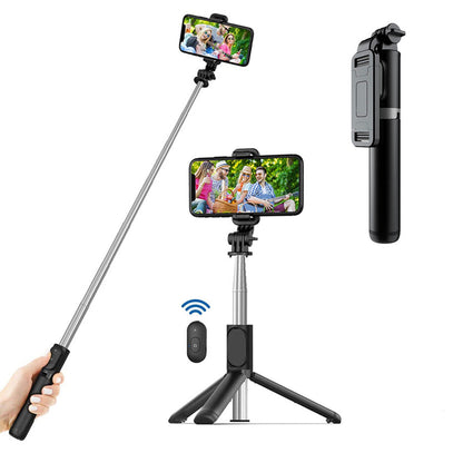 Selfie Stick Bluetooth Techsuit Q01, Universal, Schwarz