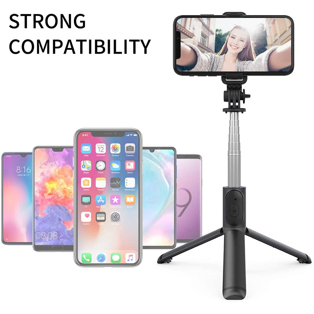 Selfie Stick Bluetooth Techsuit Q01, Universal, Schwarz