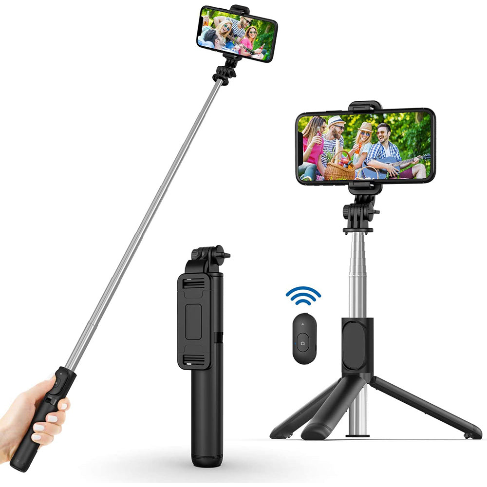 Selfie Stick Bluetooth Techsuit Q01, Universal, Schwarz