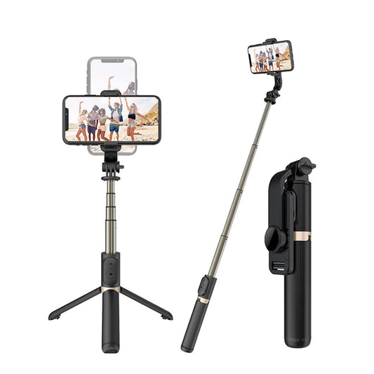 Selfie Stick Bluetooth Techsuit Q03, Universal, Schwarz