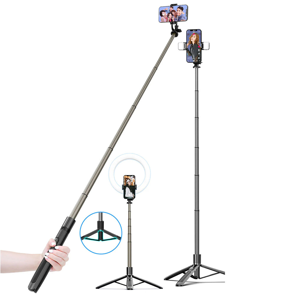 Selfie Stick Bluetooth Techsuit Q06, Universal, Schwarz
