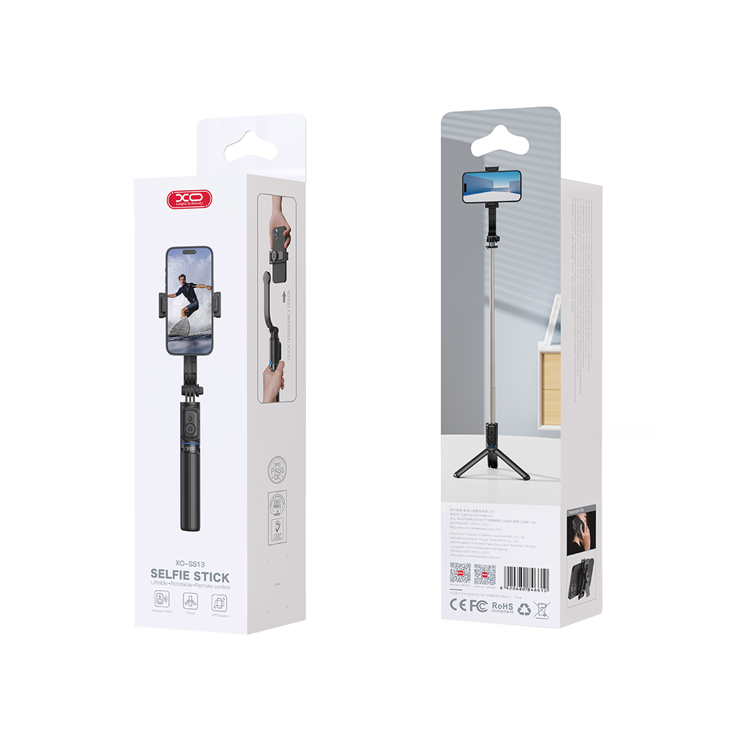 Selfie Stick Bluetooth XO Design SS13, Universal, Schwarz