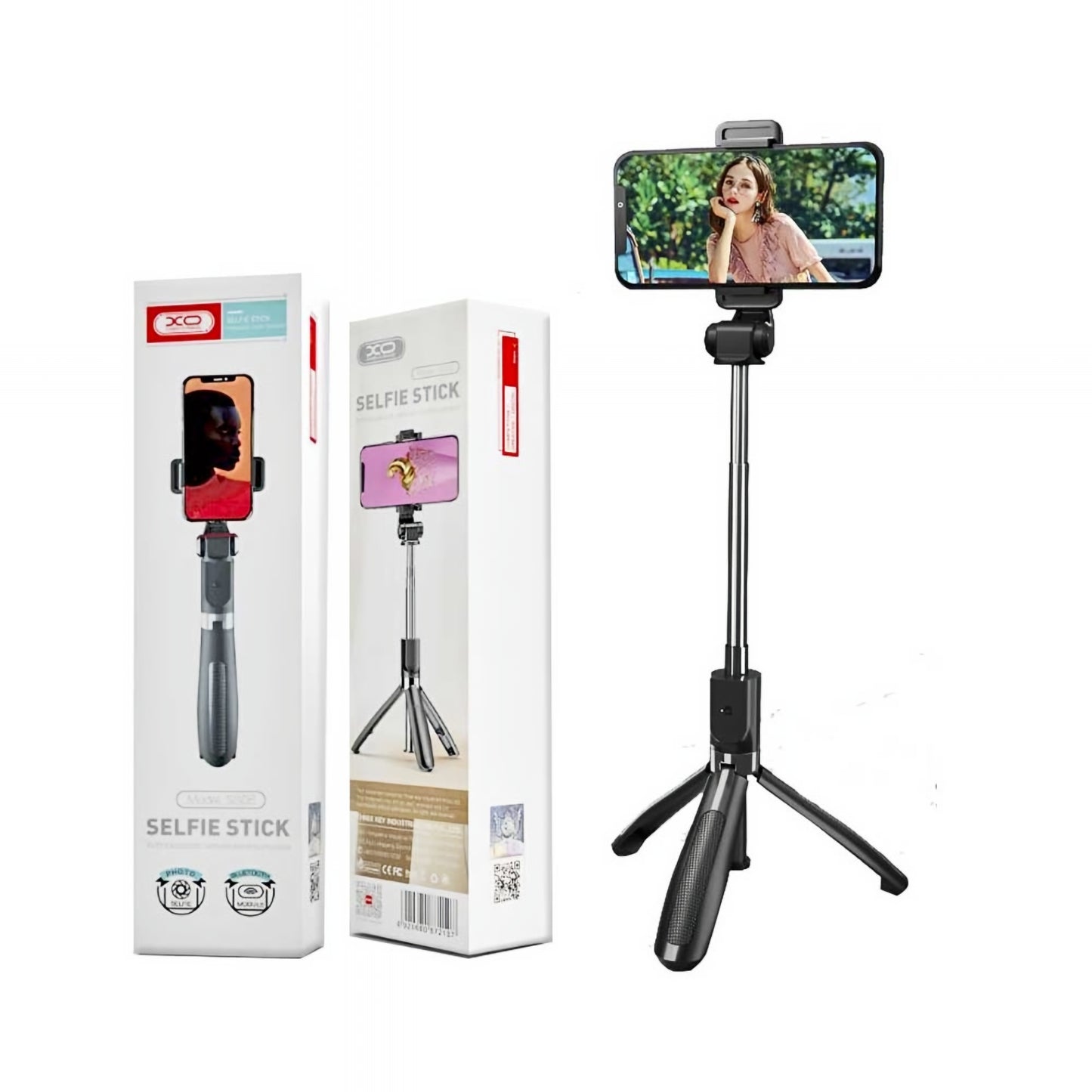 Selfie Stick Bluetooth XO Design SS08, Universal, Schwarz