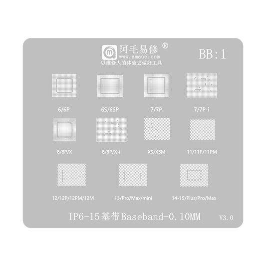 BGA-Schablone Amaoe für Apple iPhone 6 - 15 Serie, CPU / Baseband / IC