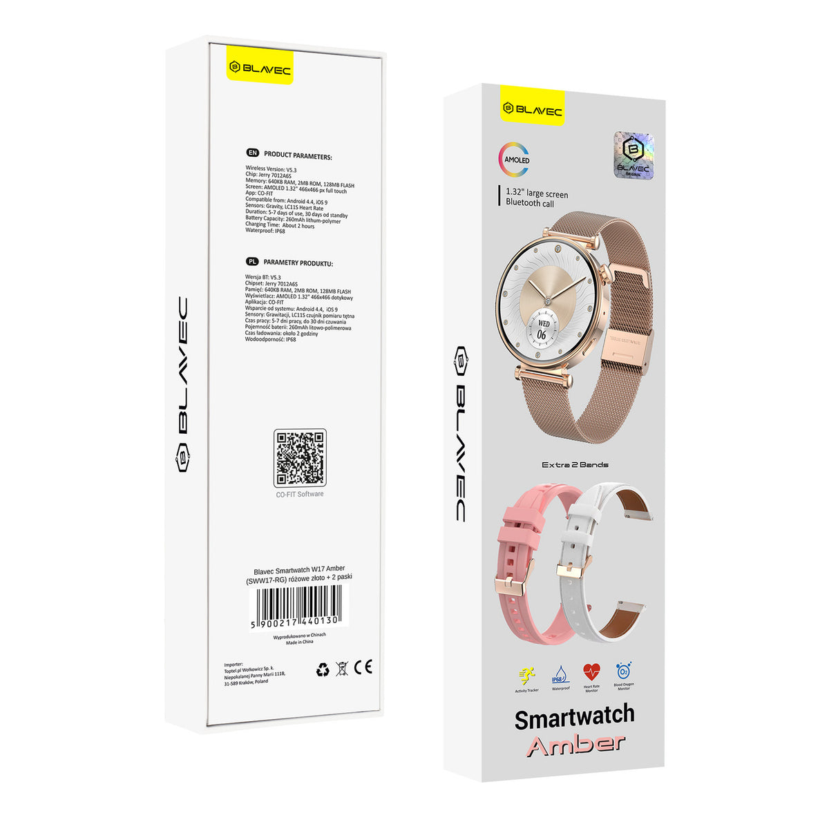 Smartwatch Blavec W17 Amber, Roségold 