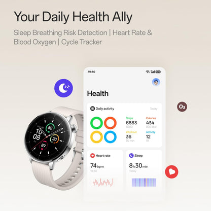 Smartwatch OnePlus Watch 3, 43mm, Silber 5491100422