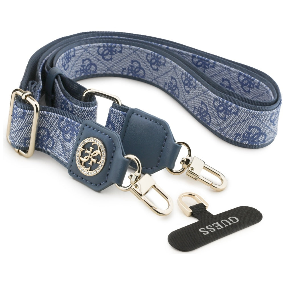 Guess 4G Strass Metall Logo Telefonkordel, Blau