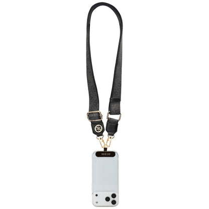 Guess 4G Strass Metal Logo Phone Lanyard, Black