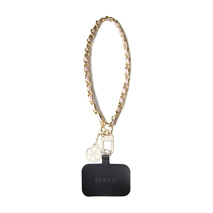Guess Saffiano 4G Charm Phone Lanyard, Black