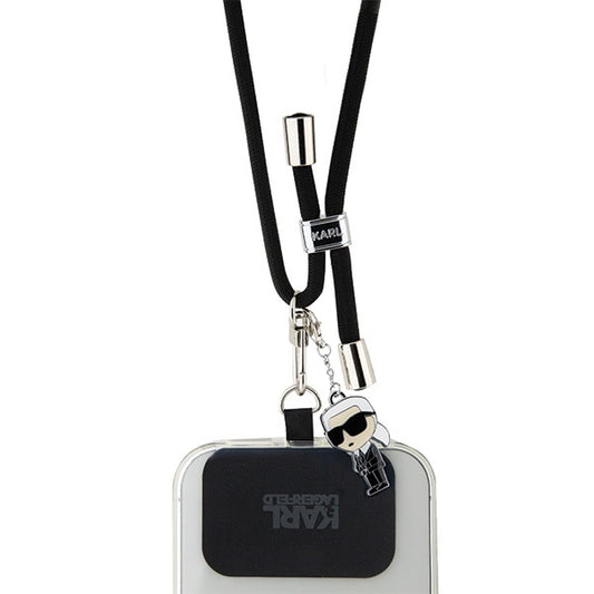 Karl Lagerfeld Ikonik Karl Phone Lanyard, Universal, Black