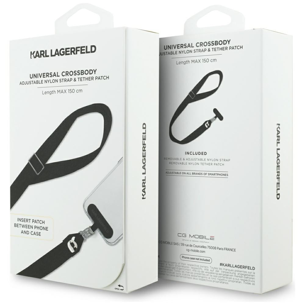 Karl Lagerfeld Telefonkordel Karl Metal Logo, Schwarz