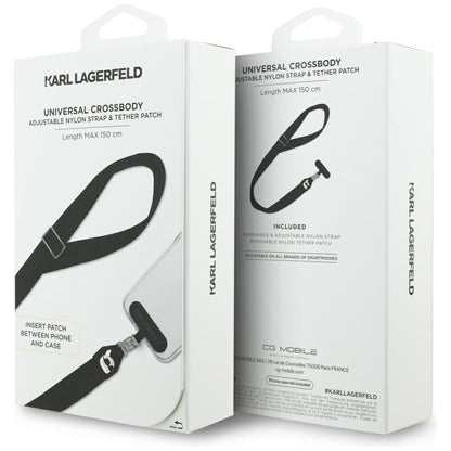 Karl Lagerfeld Telefonkordel Karl Metal Logo, Schwarz