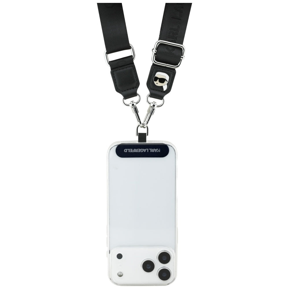 Karl Lagerfeld Telefonkordel Karl Metal Logo, Schwarz