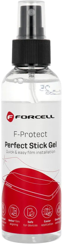Forcell Perfect Stick Gel-Lösung, für die Anwendung von Schutzfolien aus Kunststoff / Silikon, 150ml