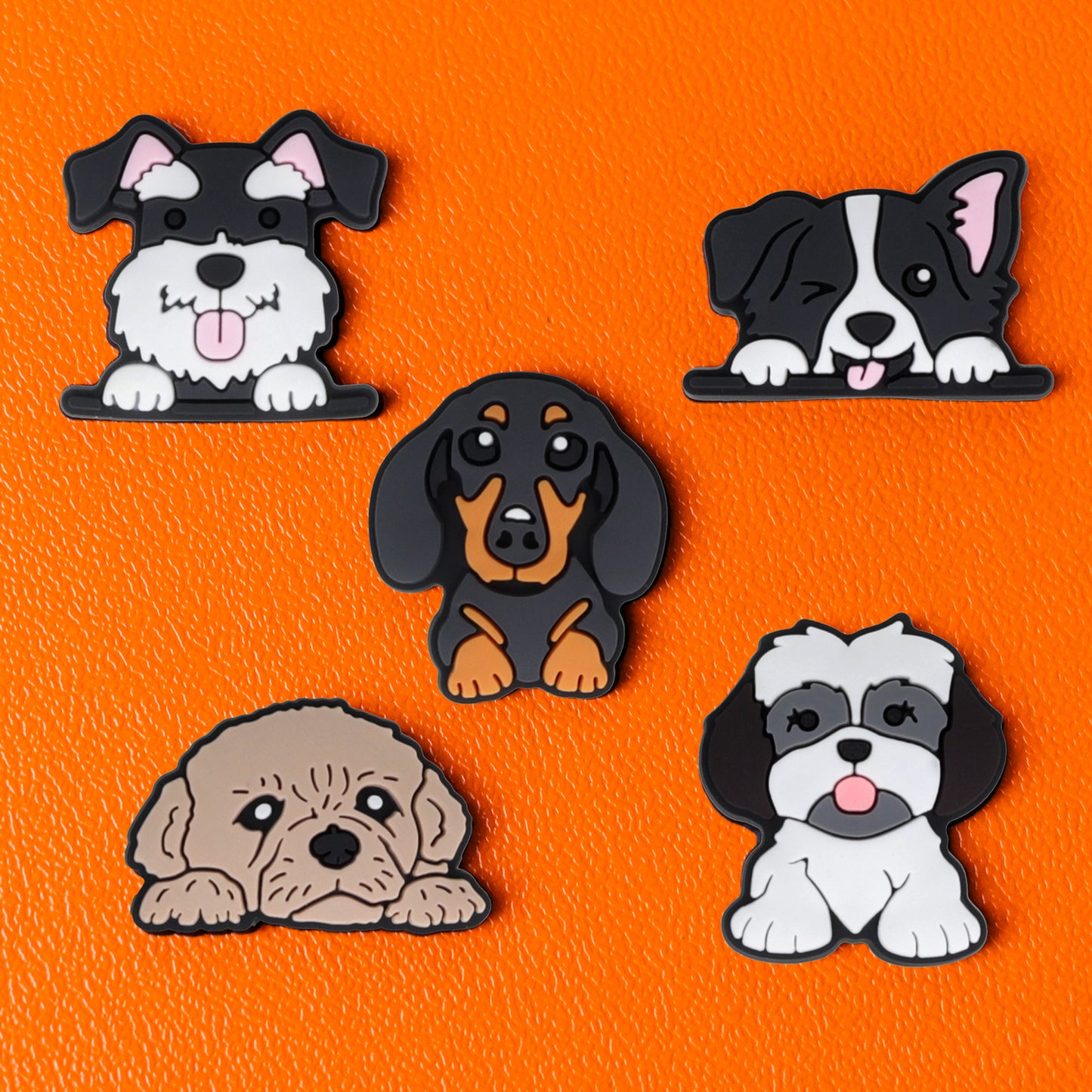 3D OEM Hund Aufkleber für Handyhülle / Tablet, 5 Stück Set, Mehrfarbig