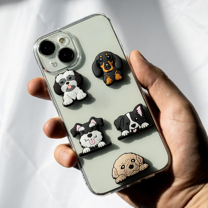 3D OEM Hund Aufkleber für Handyhülle / Tablet, 5 Stück Set, Mehrfarbig