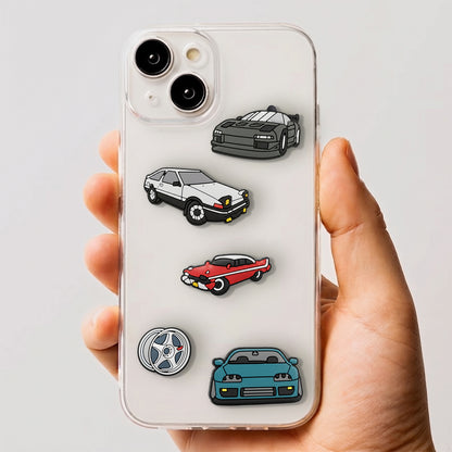 3D OEM Fast Cars Aufkleber für Telefon-/Tablet-Hülle, 5-teiliges Set, Mehrfarbig