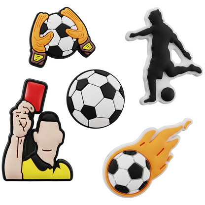 3D OEM Football Aufkleber für Telefon-/Tablet-Hülle, 5 Stück Set, Mehrfarbig