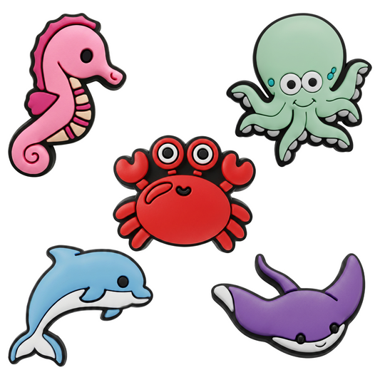 3D OEM Ocean Sticker for Phone / Tablet Case, Set of 5, Multicolor